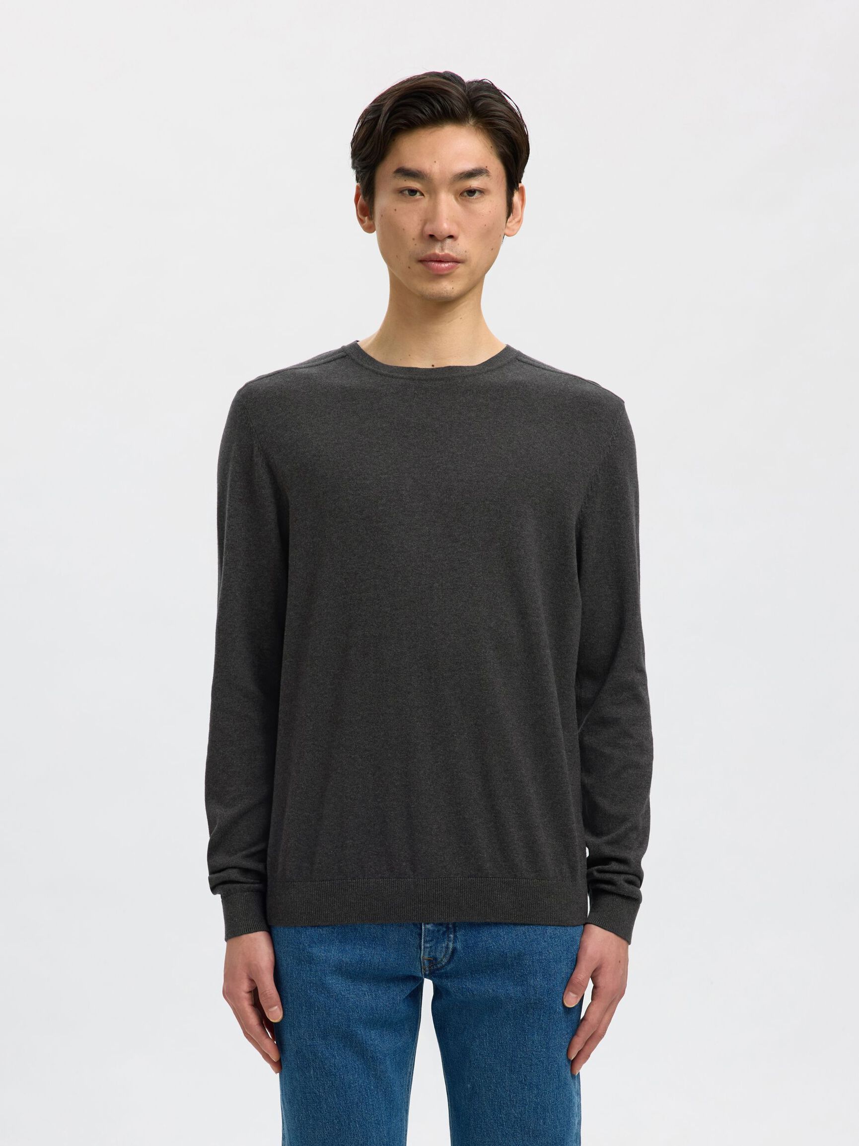 MANCHES LONGUES PULL EN MAILLE, Antracit, highres