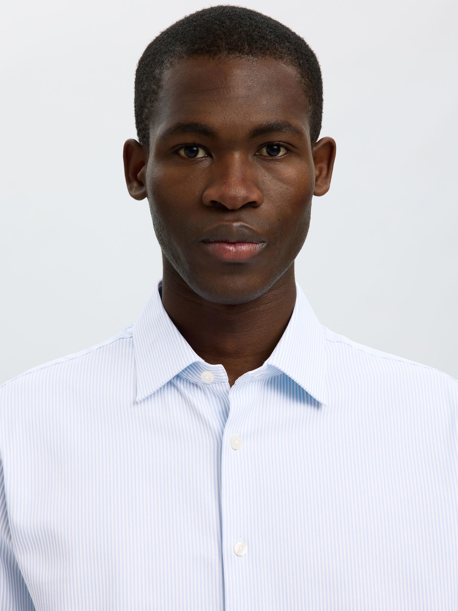 SLIM FIT STRETCH SHIRT, Cashmere Blue, highres