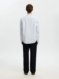 LINNEBLANDNING LÅNGÄRMAD SKJORTA, Dusty Blue, highres