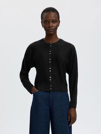 CARDIGAN A MAGLIA, Black, highres