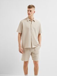 SEERSUCKER CHEMISE À MANCHES COURTES, Desert Taupe, highres