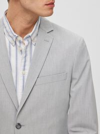 COUPE SLIM EN VISCOSE MÉLANGÉE BLAZER, Light Grey Melange, highres