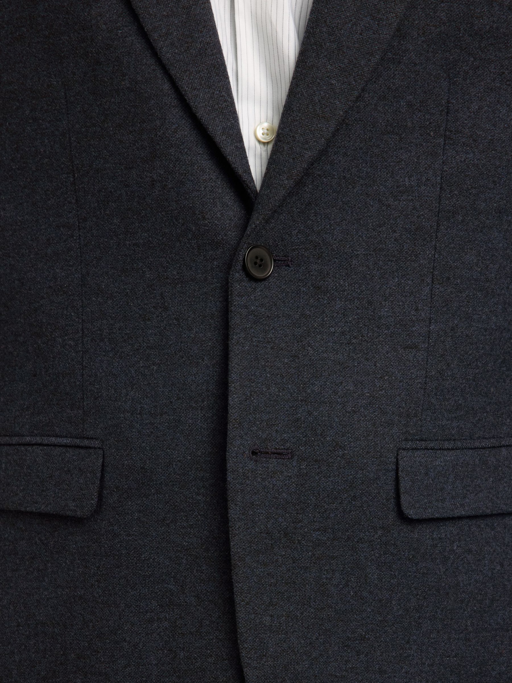 CHECKED WOOL BLEND BLAZER, Dark Sapphire, highres