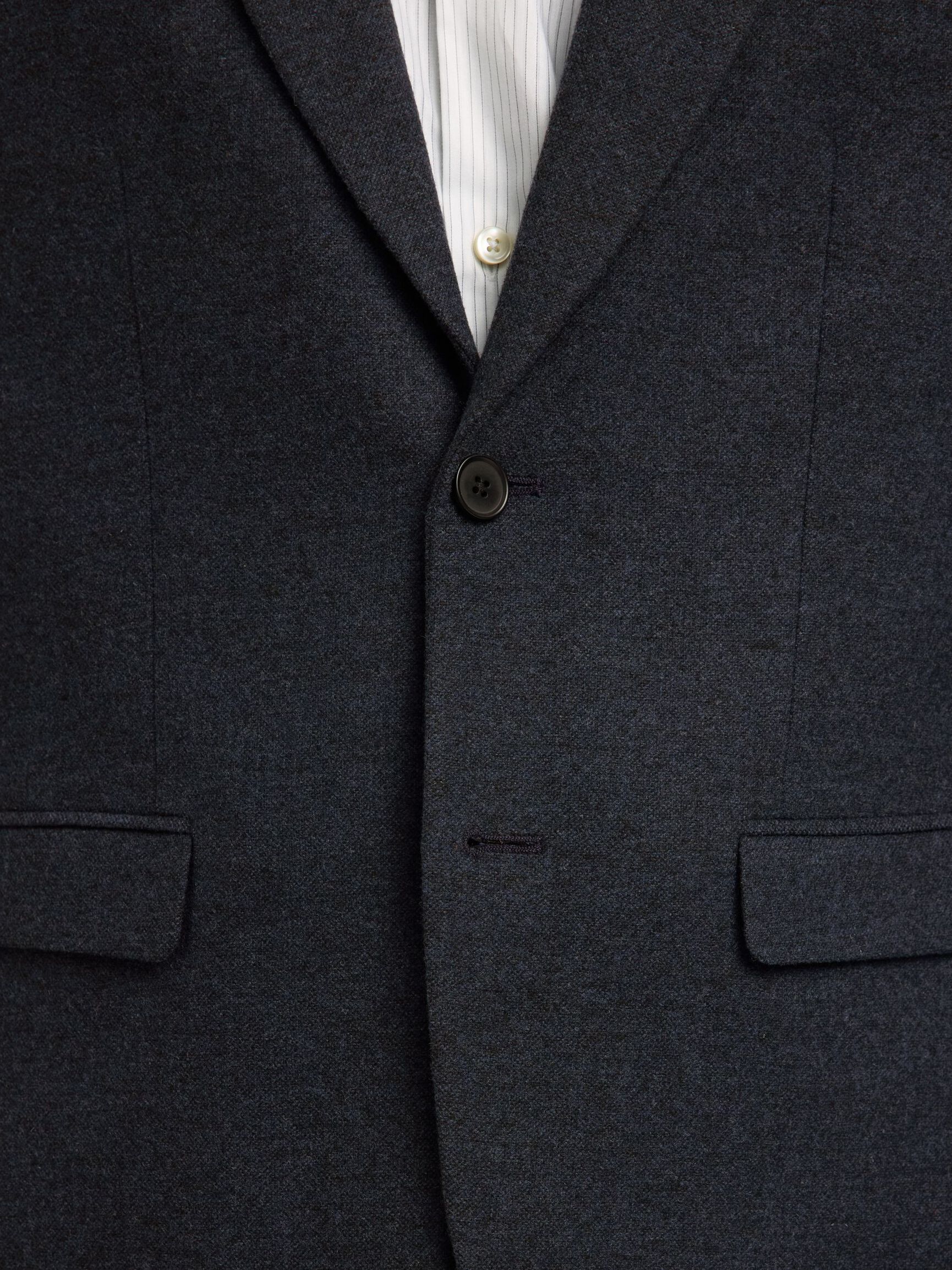 CHECKED WOOL BLEND  BLAZER, Dark Sapphire, highres