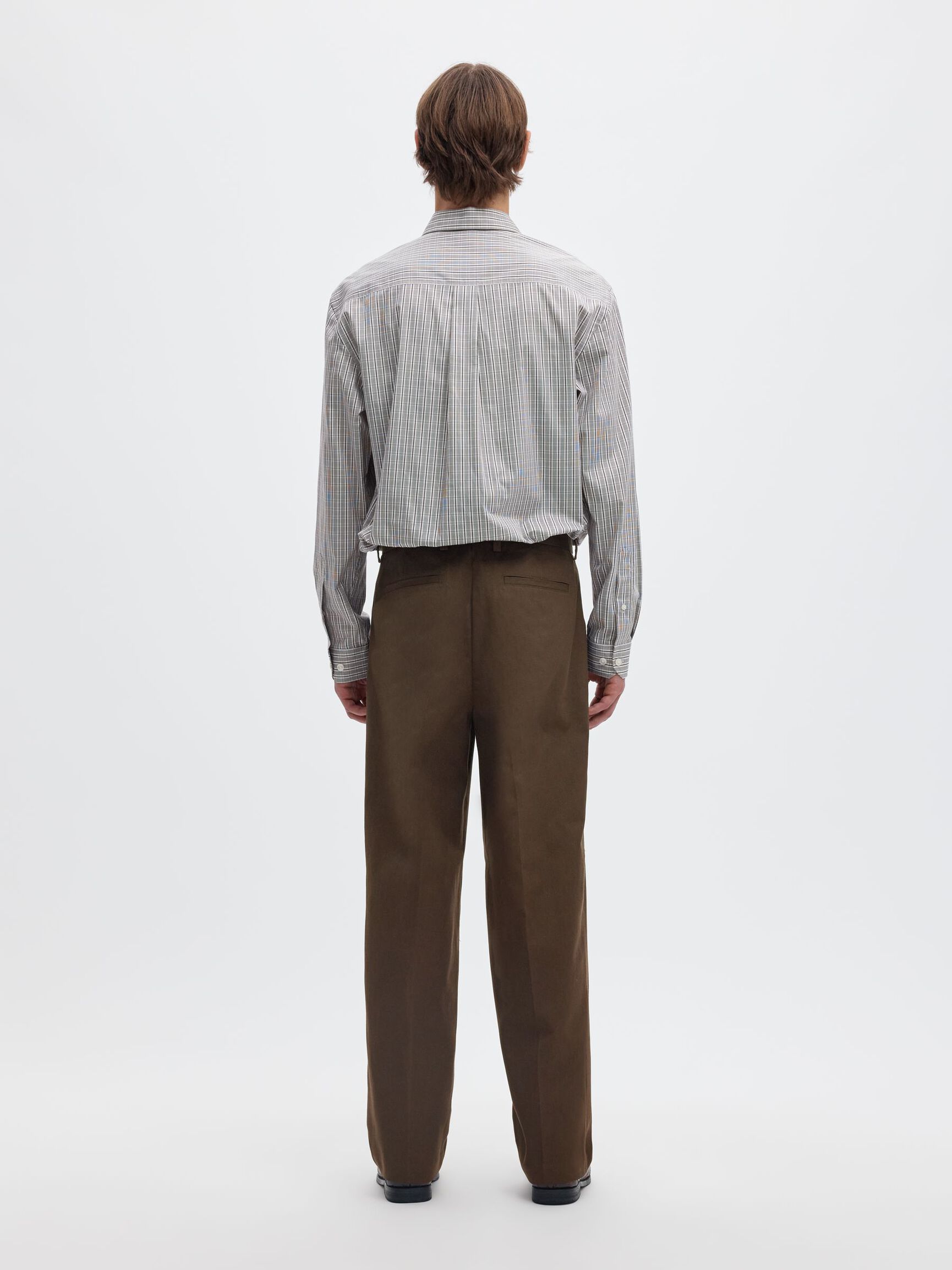 WOOL BLEND LOOSE-FIT TROUSERS, Turkish Coffee, highres