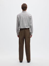 WOOL BLEND LOOSE-FIT TROUSERS, Turkish Coffee, highres