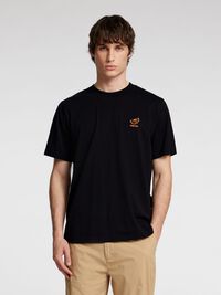 BESTICKTES T-SHIRT, Black, highres