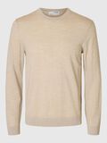 Selected 100% MERINOWOL PULLOVER MET RONDE HALS, Oatmeal, highres - 16094647_Oatmeal_1151275_001.jpg