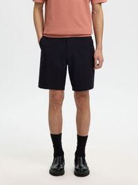 SEERSUCKER SHORTS, Black, highres