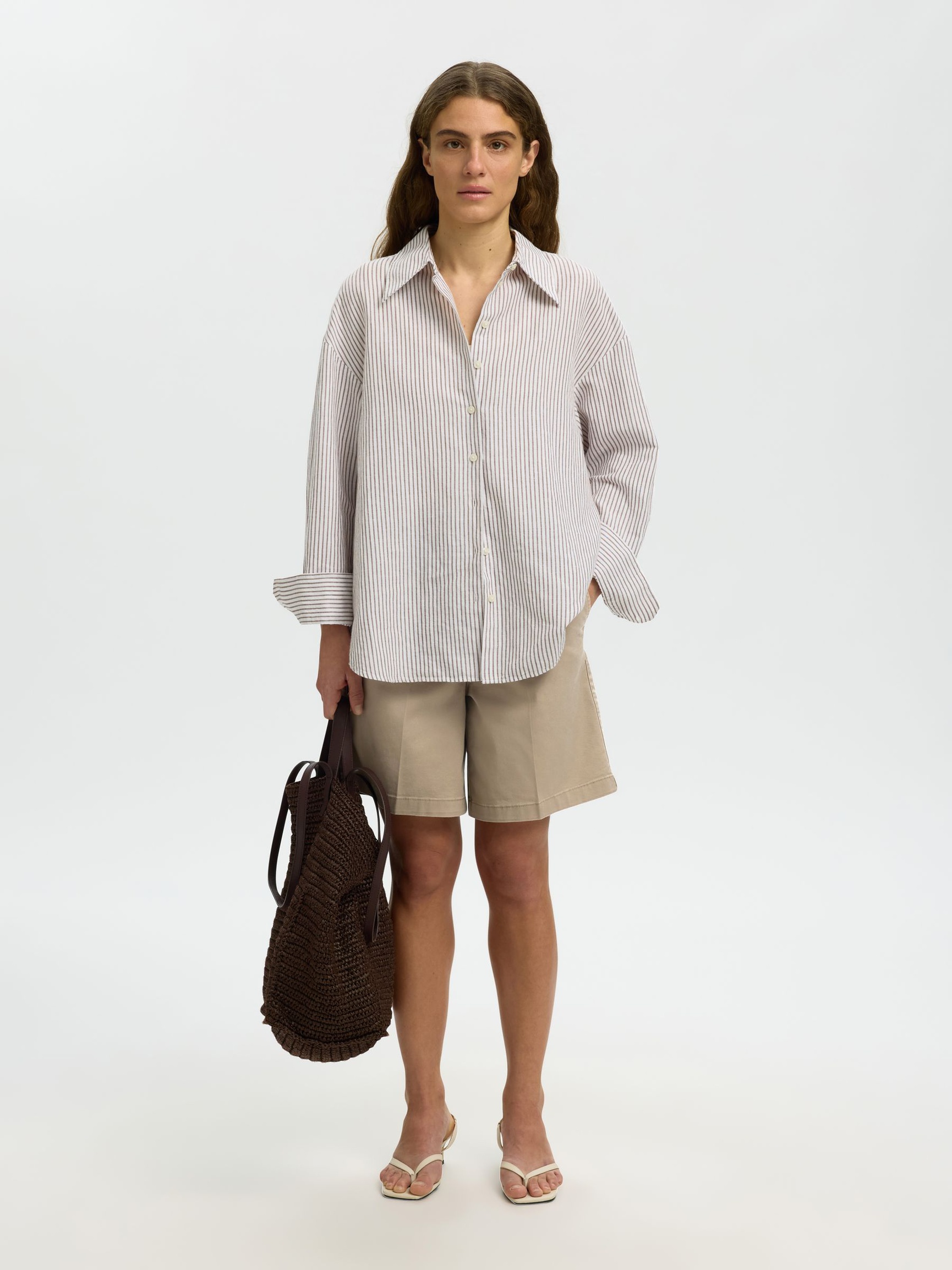 WIDE FIT KATOEN SHORTS, Greige, highres