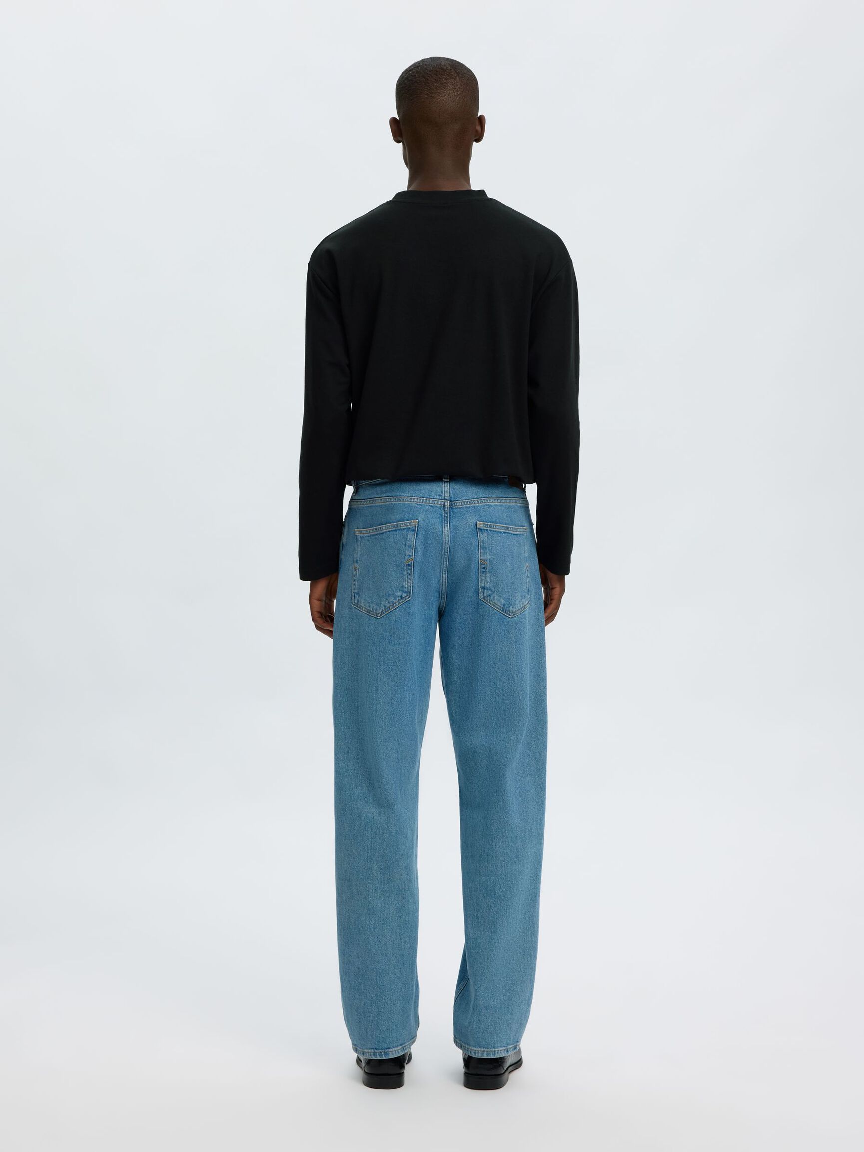 LOOSE FIT  LONG-SLEEVED T-SHIRT, Black, highres