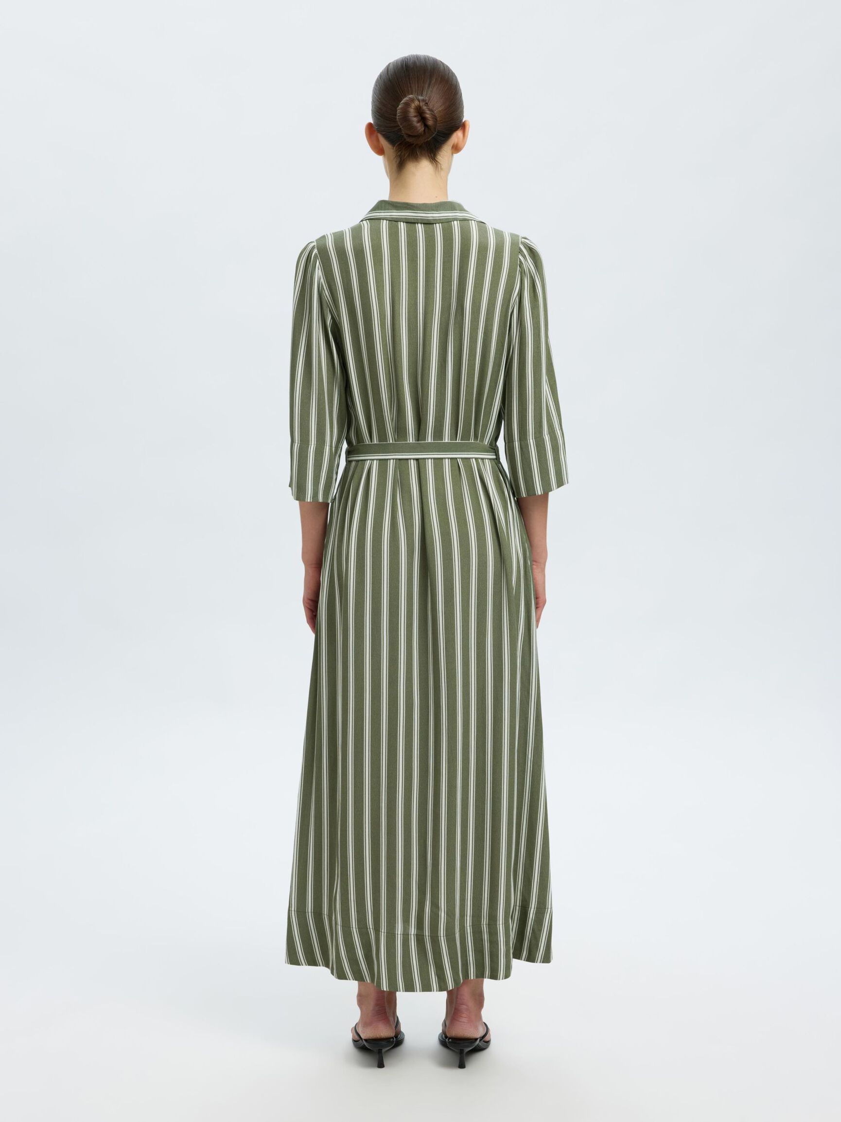 VISCOSE MAXI JURK, Deep Lichen Green, highres