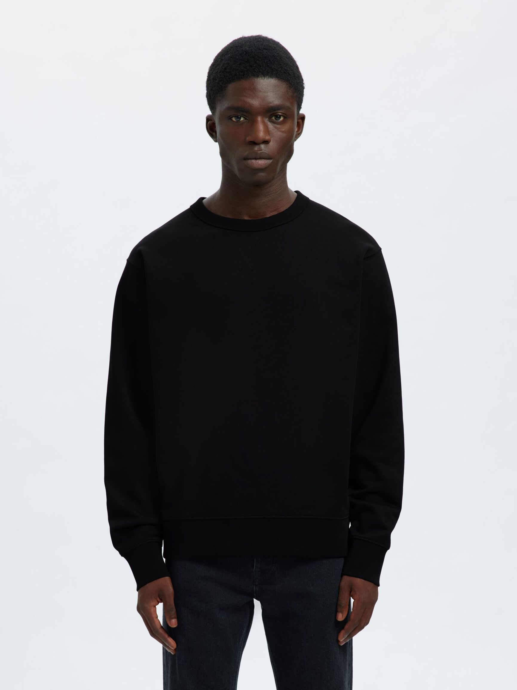 100% COTTON SWEATSHIRT, Black, highres