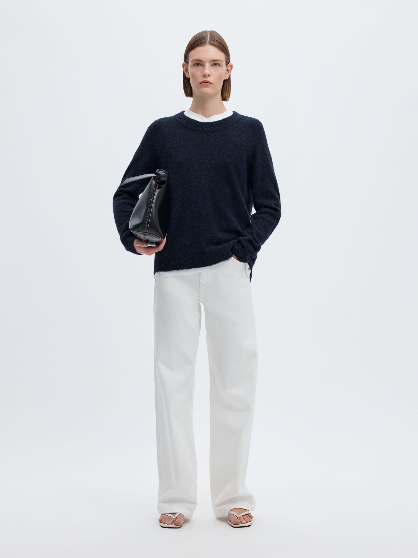 WOOL BLEND JUMPER, Dark Sapphire, highres