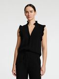 Selected SLEEVELESS RUFFLE DETAIL TOP, Black, highres - 16096447_Black_003.jpg