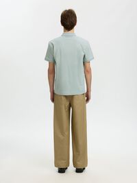 ZIPPER POLOHEMD AUS STRICK, Aqua Gray, highres