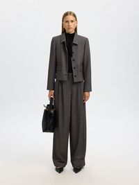 COL MONTANT TOP À MANCHES LONGUES, Black, highres