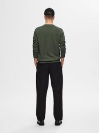 LONG-SLEEVED KNITTED JUMPER, Forest Night, highres