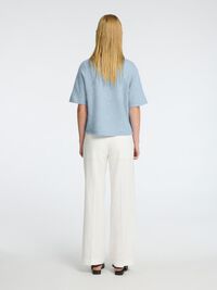 WOLLGEMISCH KURZARM STRICKJACKE, Cashmere Blue, highres