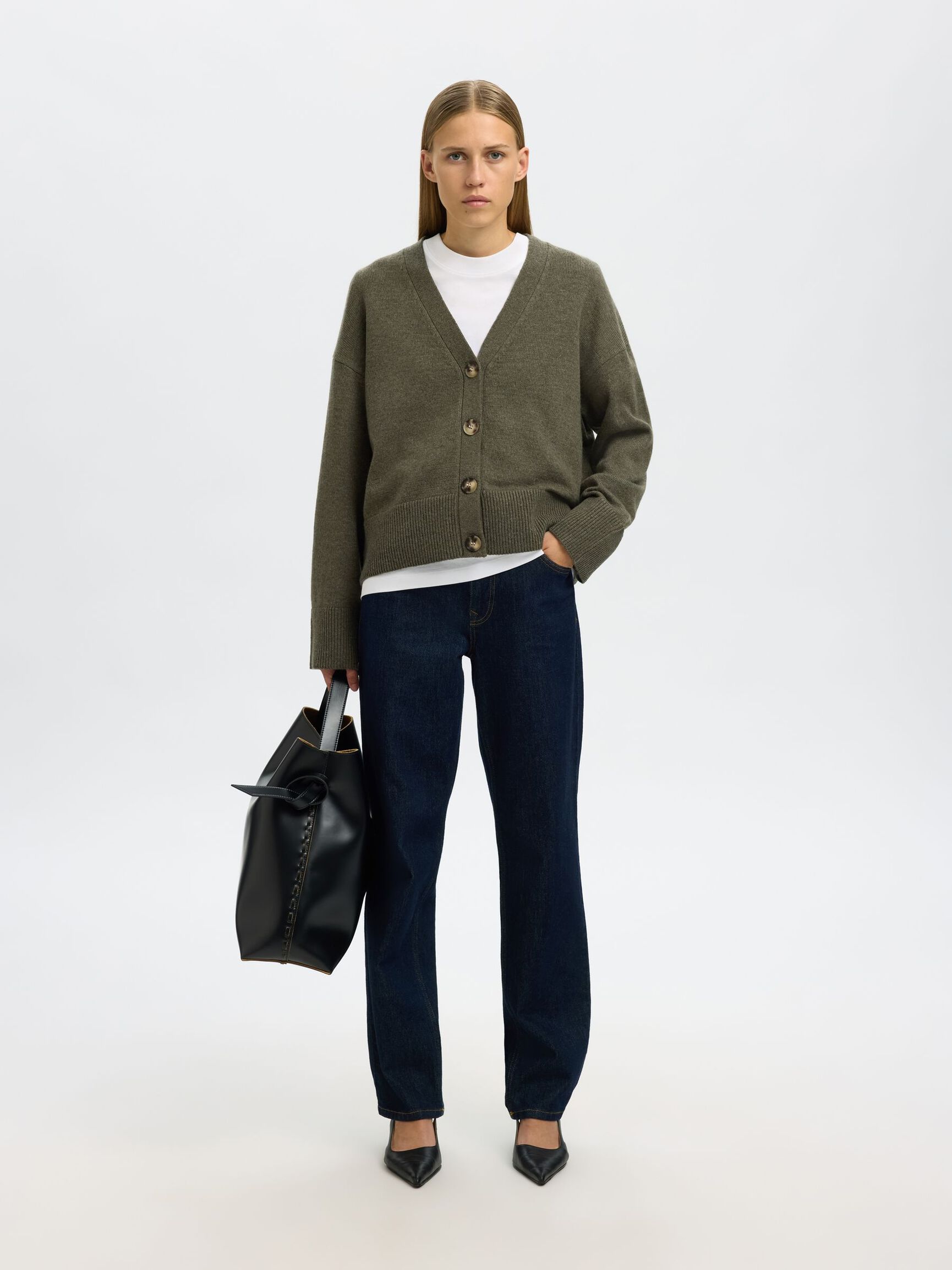 WOOL BLEND KNITTED CARDIGAN, Kalamata, highres