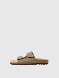 SUEDE SLIDERS, Grape Leaf, highres