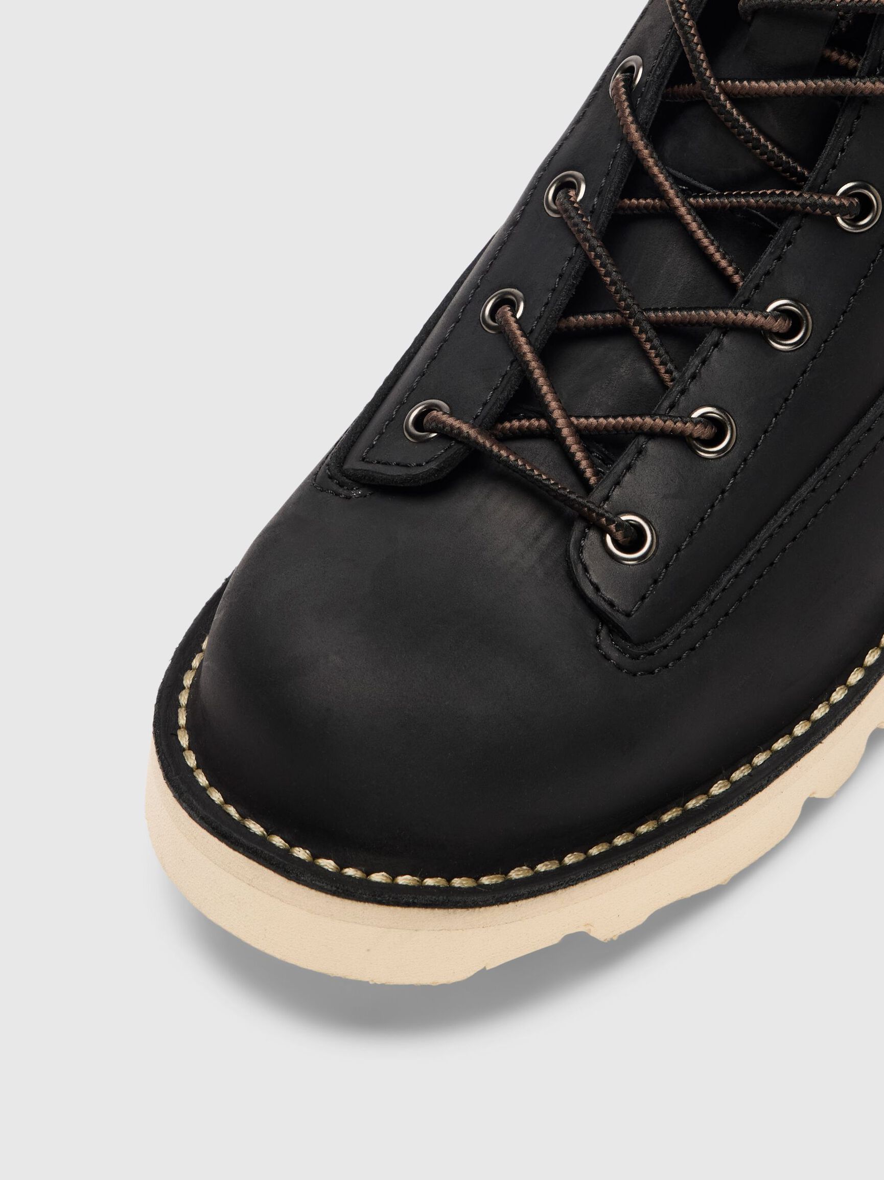 CUIR BOTTES À LACETS, Black, highres
