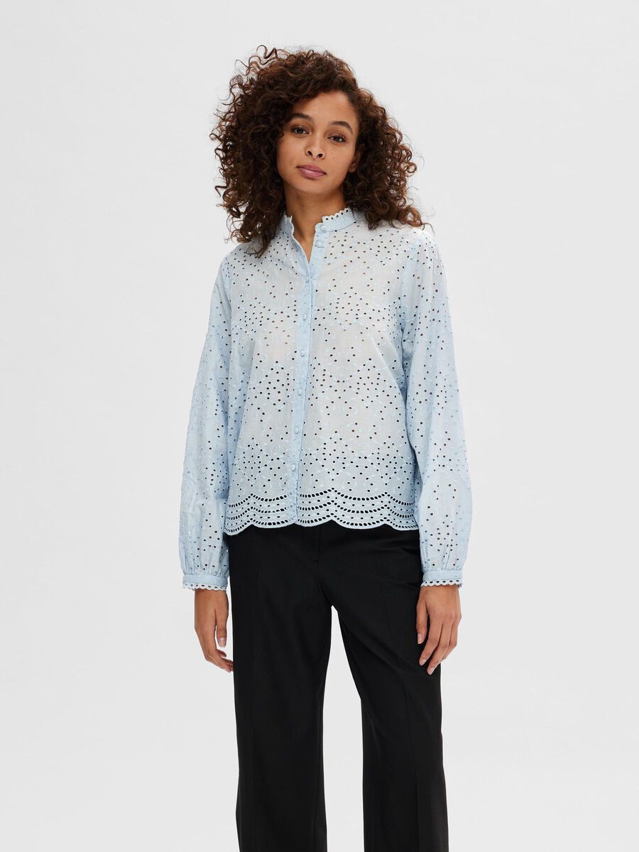 Selected BRODERIE ANGLAISE OVERHEMD, Cashmere Blue, highres - 16092185_CashmereBlue_003.jpg