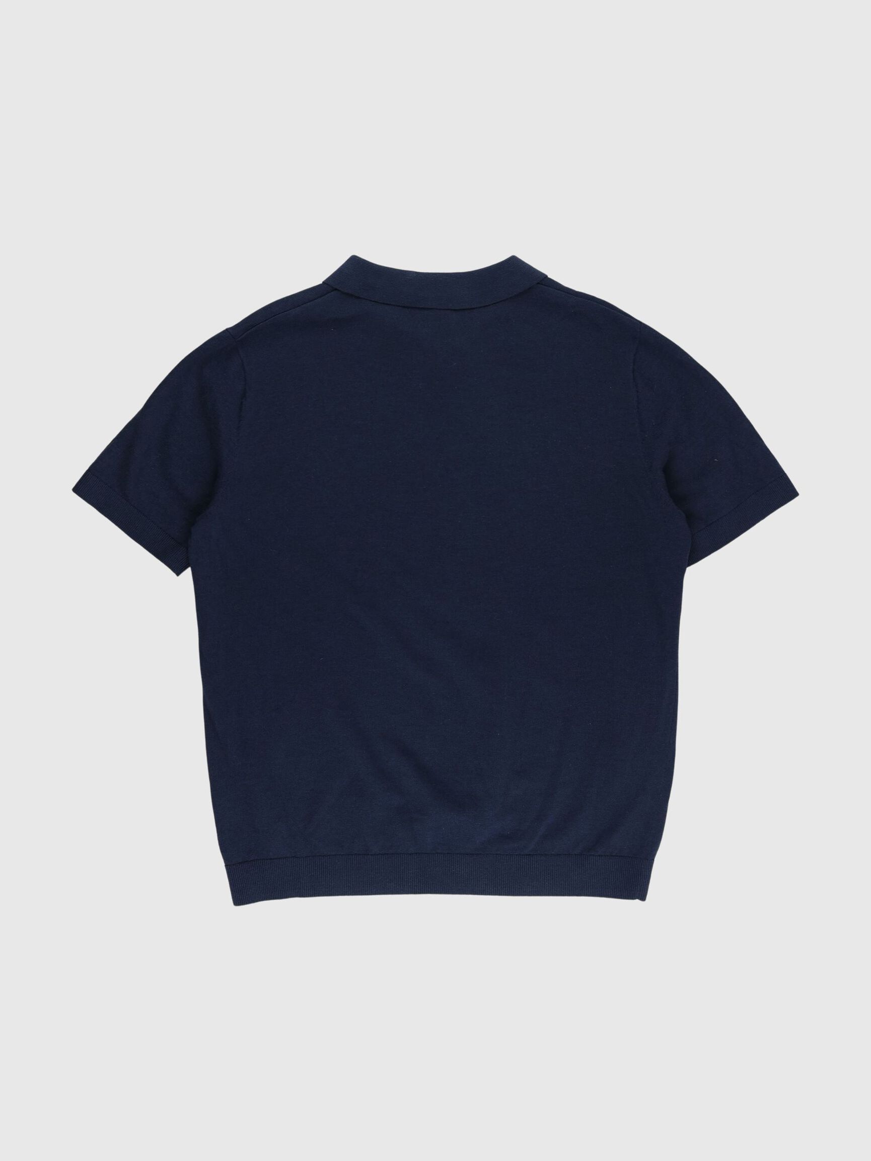 SHORT SLEEVED KNITTED POLO SHIRT, Sky Captain, highres