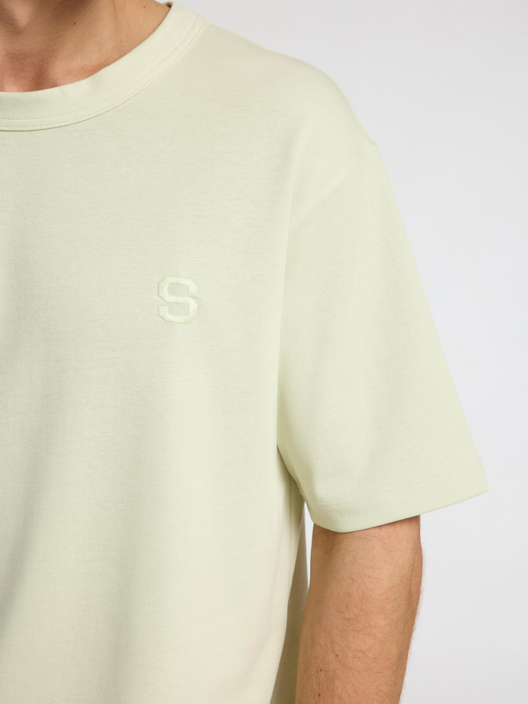 CORTE RELAJADO CAMISETA DE CUELLO REDONDO, Almost Aqua, highres
