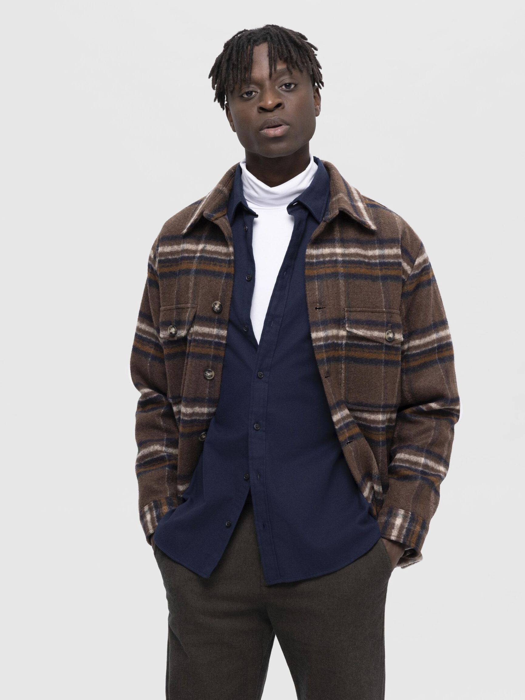 FLANNEL SHIRT, Dark Sapphire, highres