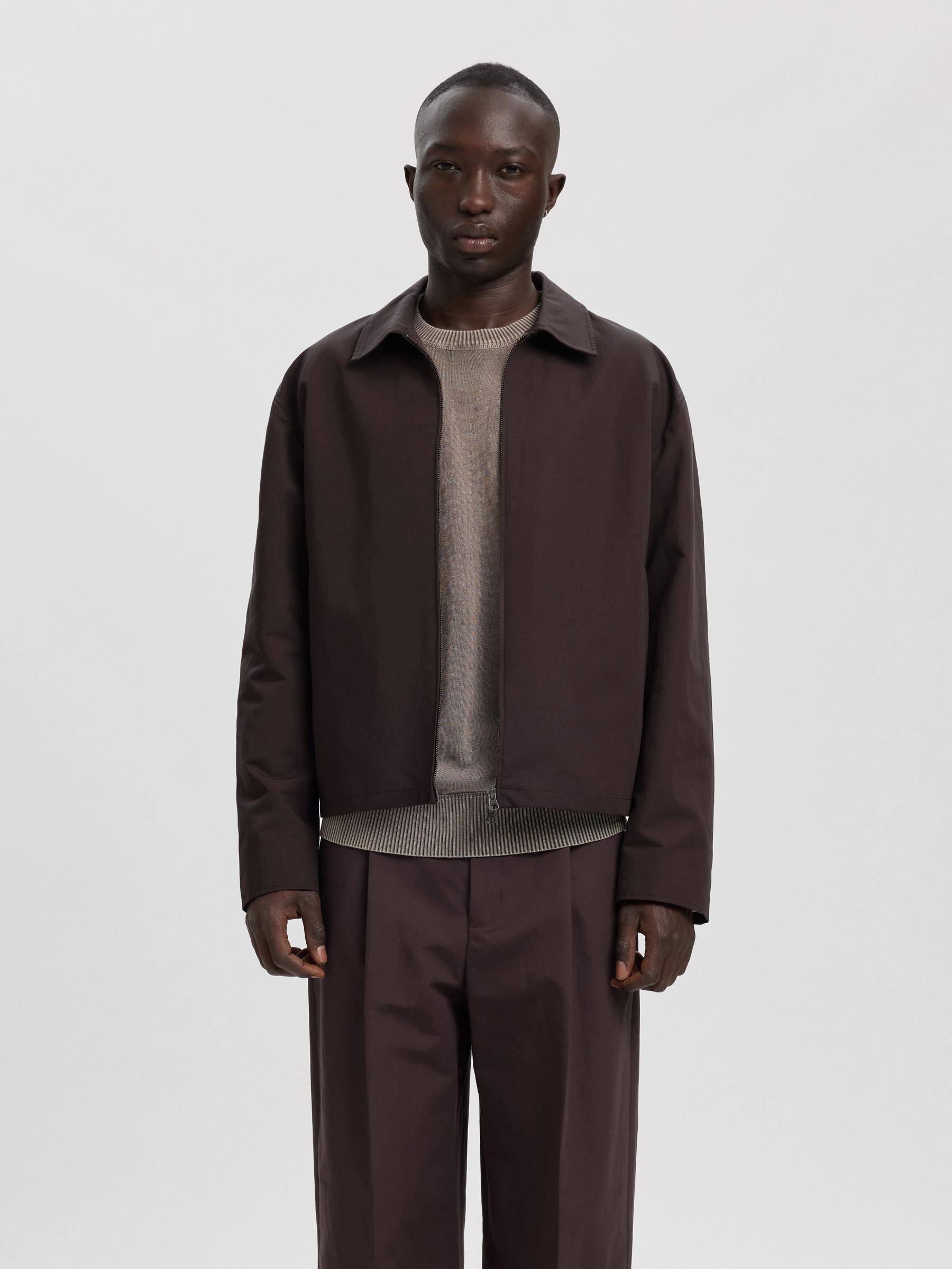 LINEN BLEND OVERSHIRT, Licorice, highres