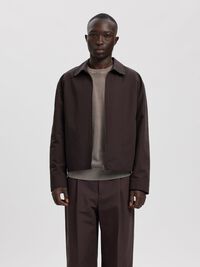 LINEN BLEND OVERSHIRT, Licorice, highres