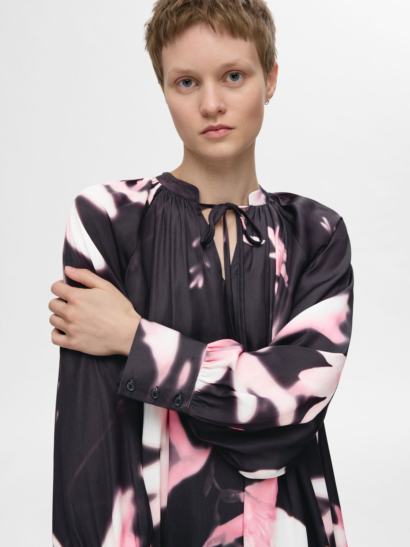 PRINTED MINI DRESS, Peony, highres