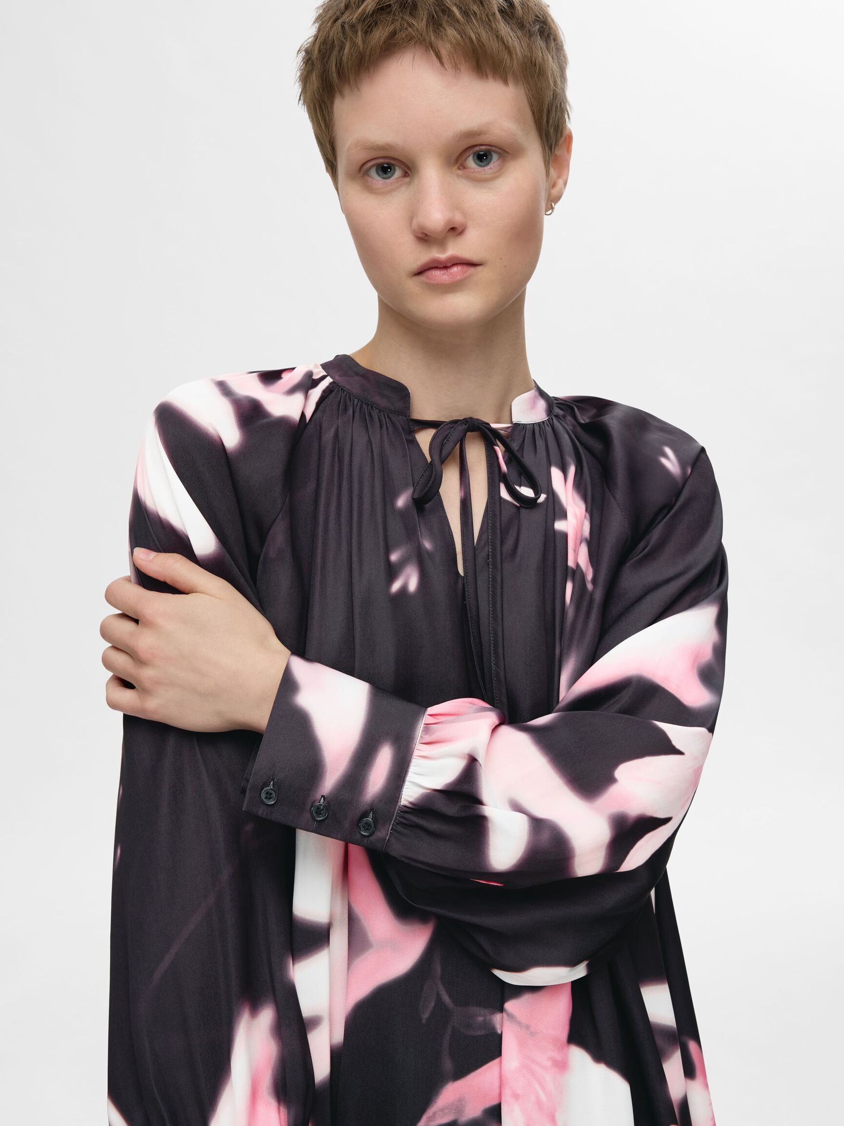 PRINTED  MINI DRESS, Peony, highres