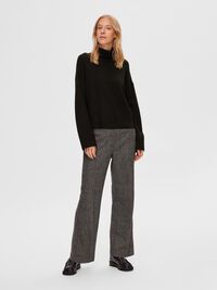 WOLLGEMISCH ROLLKRAGEN PULLOVER, Black, highres