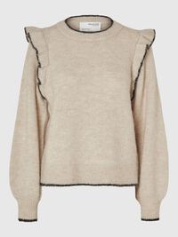 FRILLED PULLOVER, Birch, highres