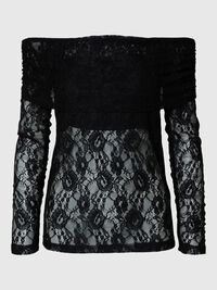 SPITZEN OFF SHOULDER TOP, Black, highres