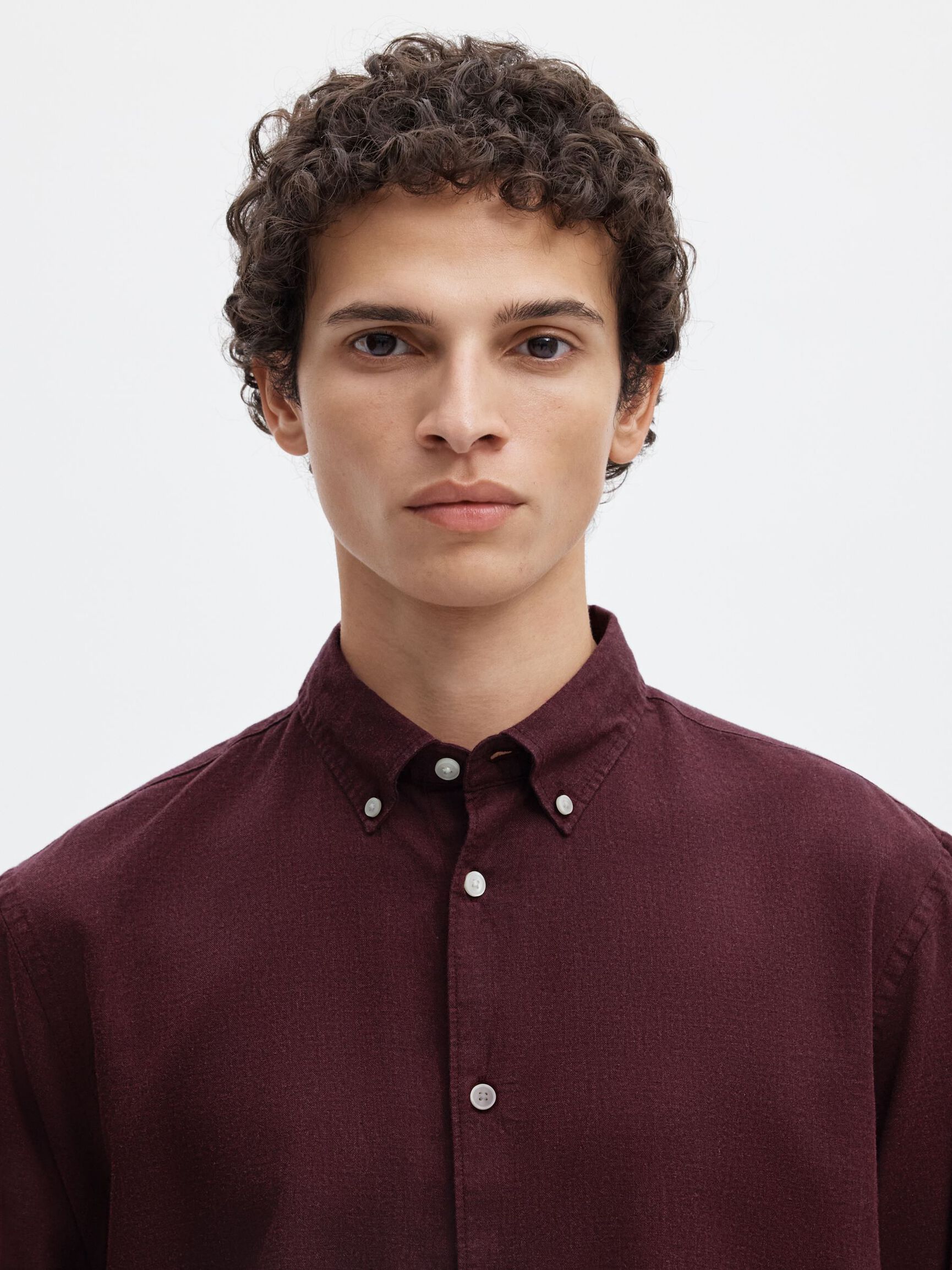 COTTON LONG SLEEVED SHIRT, Tawny Port, highres