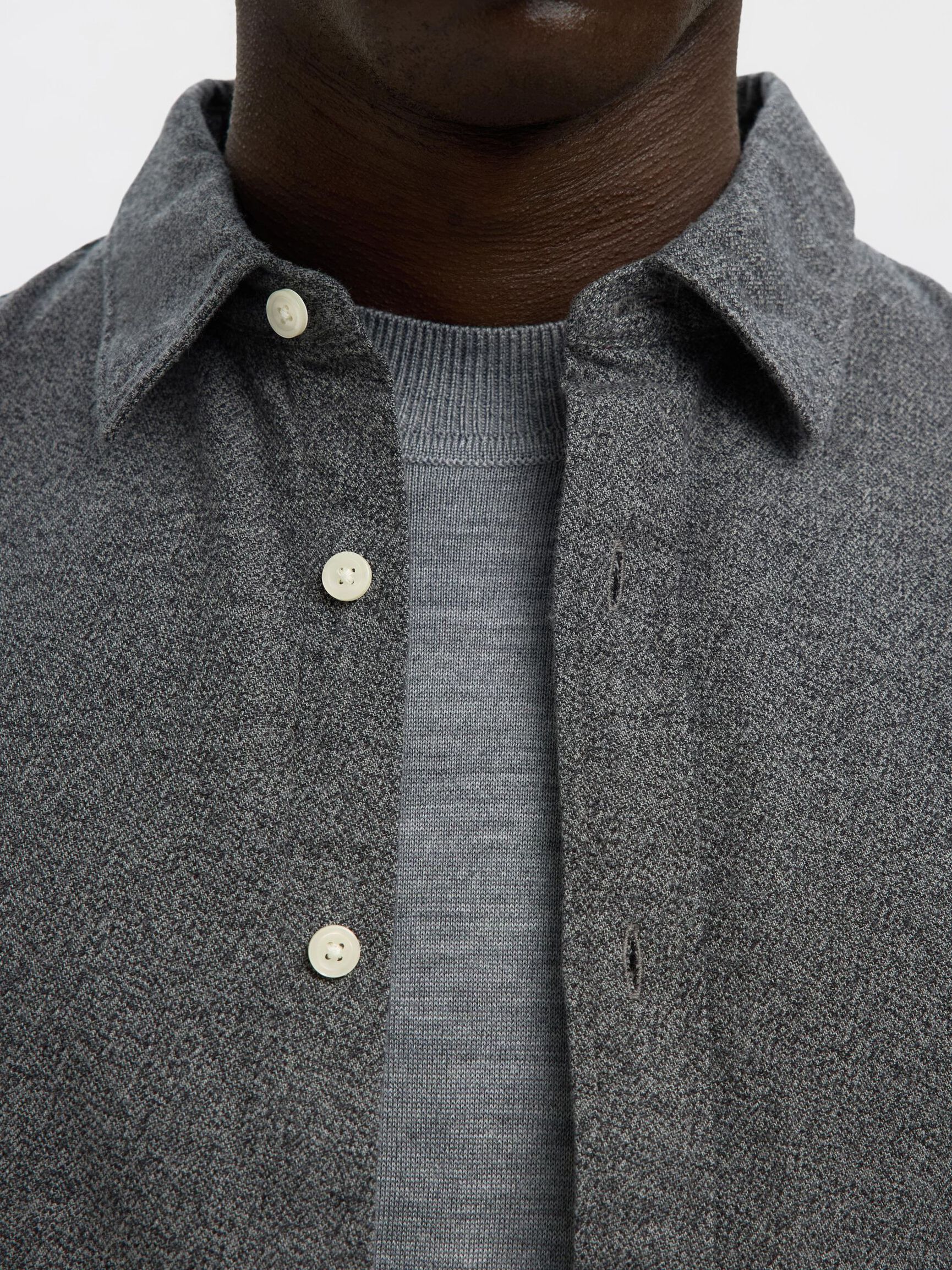 REGULAR PASFORM SKJORTE, Gray Flannel, highres