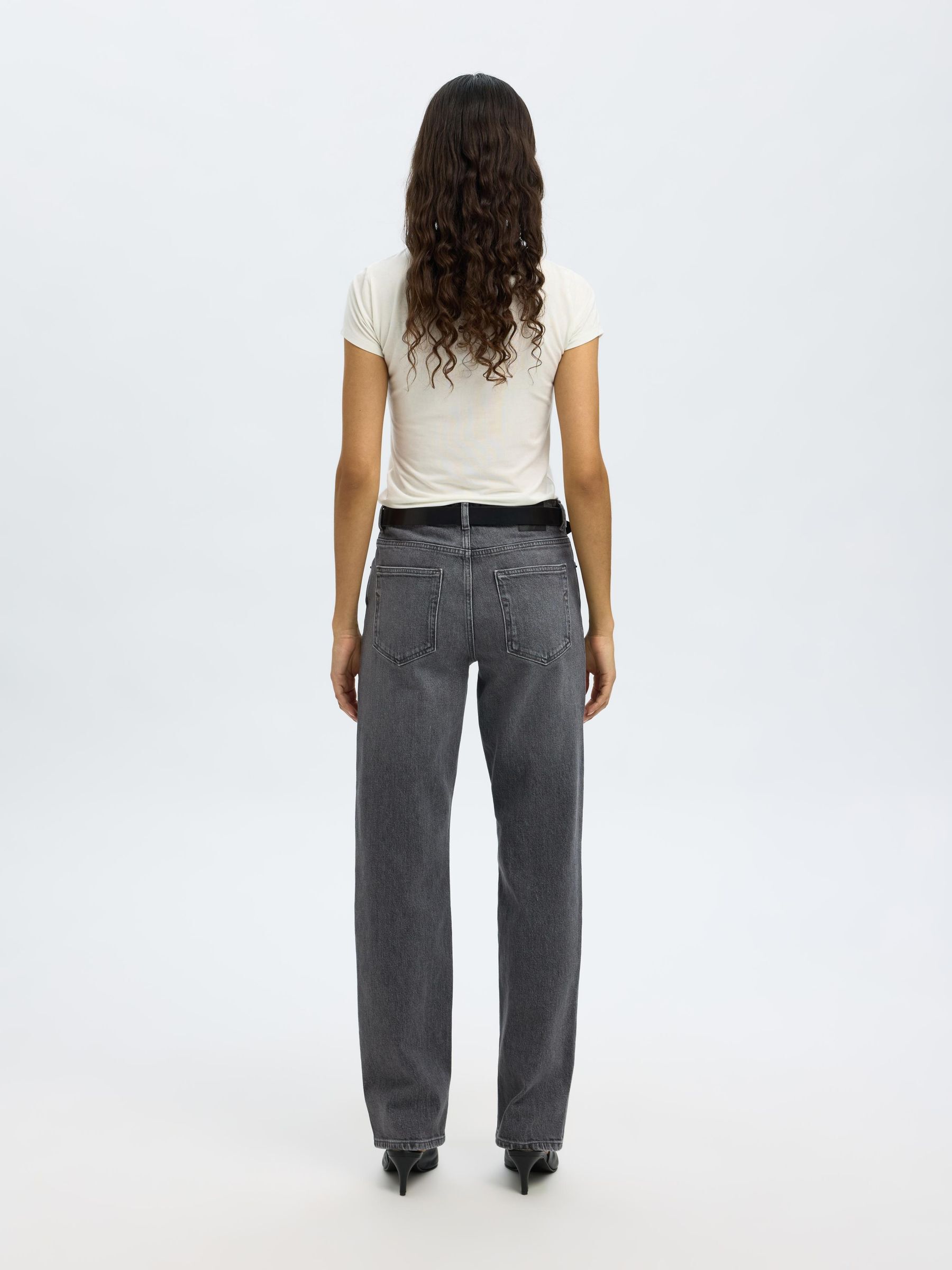 MID WAIST STRAIGHT FIT JEANS, Medium Grey Denim, highres