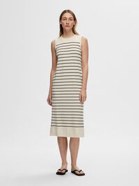 ÄRMELLOSES STRICK MAXIKLEID, Birch, highres