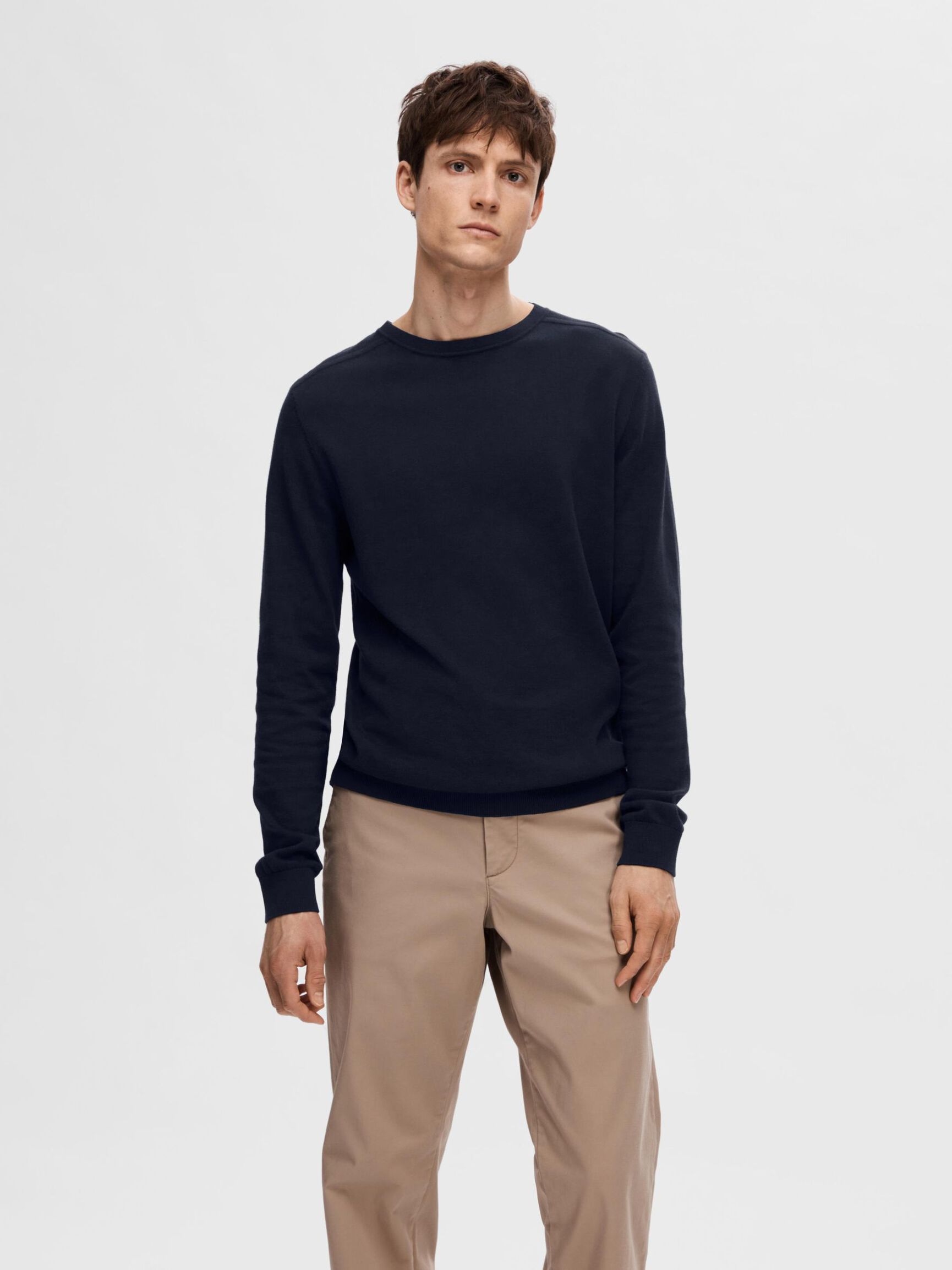 LÅNGÄRMAD STICKAD TRÖJA, Navy Blazer, highres