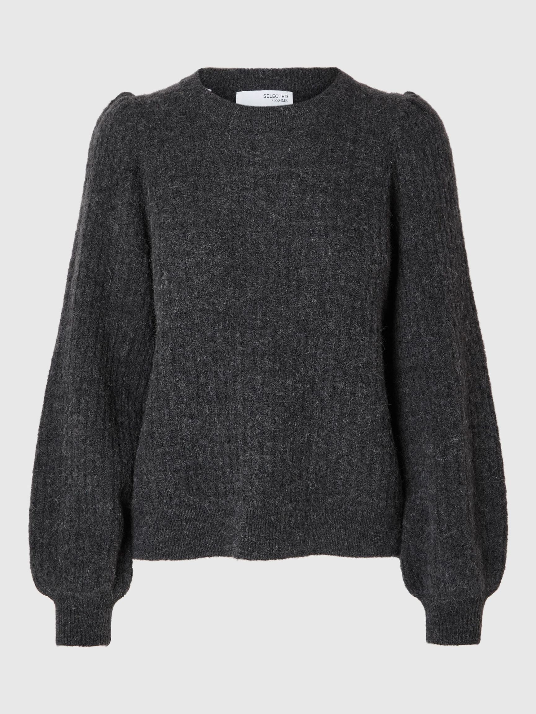 WOOL BLEND KNITTED JUMPER, Volcanic Ash, highres