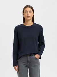 LANGÄRMELIGES BOXY T-SHIRT, Dark Sapphire, highres