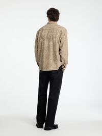 BOXY FIT BOUCLE OVERSHIRT, Sand, highres