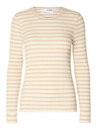 T-SHIRT  Z DŁUGIM RĘKAWEM, Oatmeal, highres