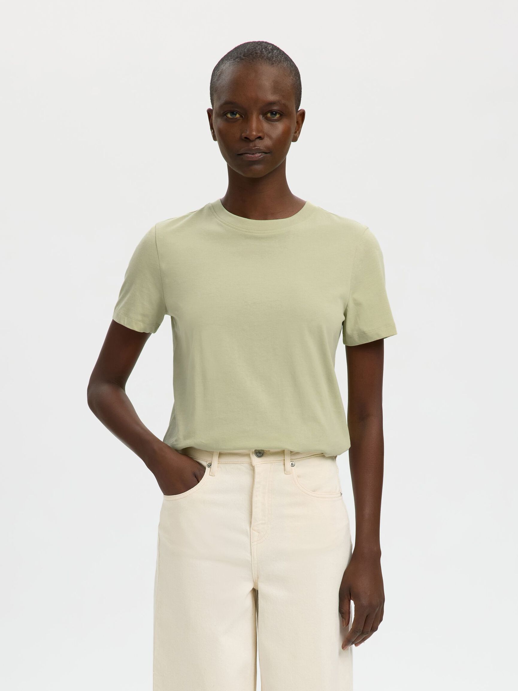 CLASSIC COTTON T-SHIRT, Lint, highres