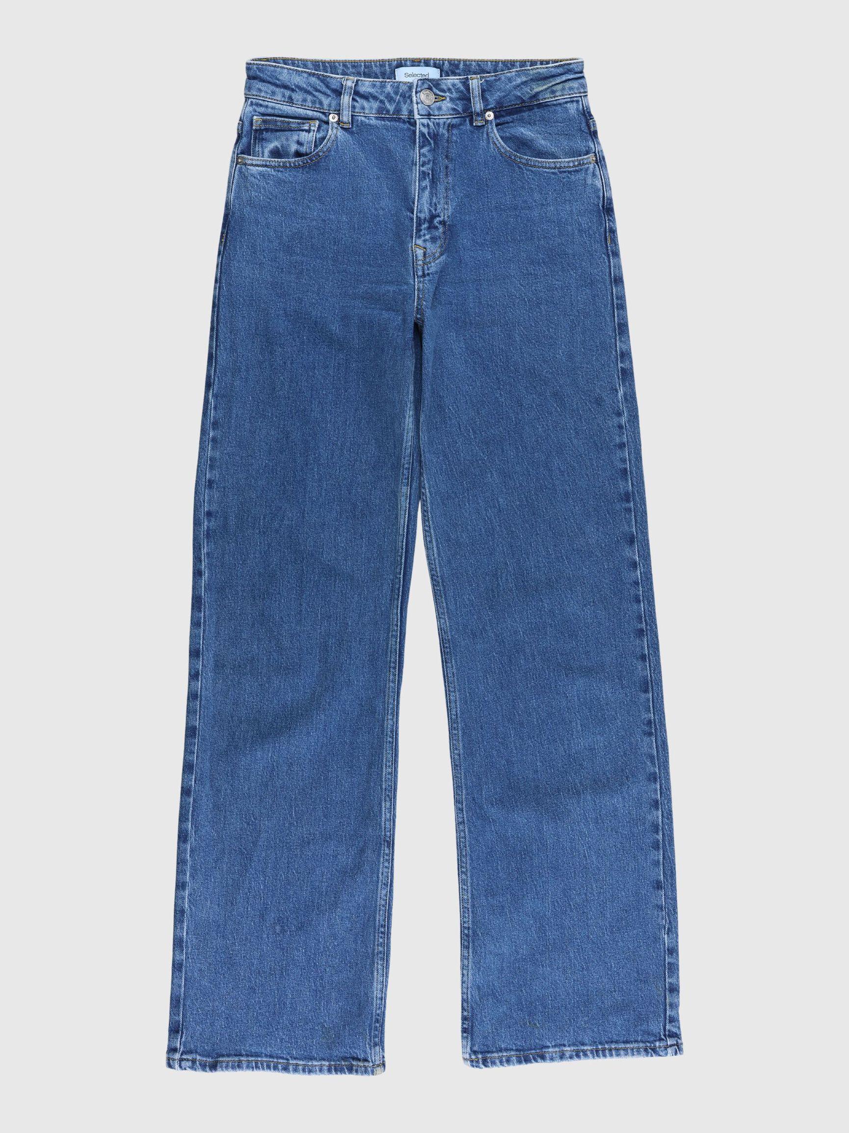 HIGH WAISTED WIDE LEG JEANS, Medium Blue Denim, highres