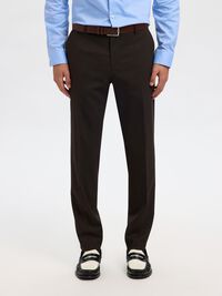 WOVEN WOOL BLEND TROUSERS, Demitasse, highres