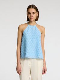 SANS MANCHES TOP DOS NU, Cerulean, highres